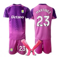 Aston Villa Emiliano Martinez #23 Keeper Tredjedraktsett Barn 2025-26 Kortermet (+ korte bukser)